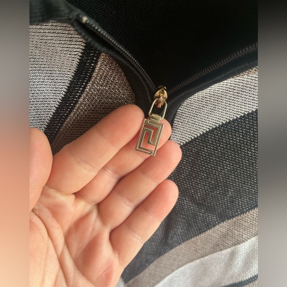 Versace Classic‎ Men’s Tight Knit Classic Retro Pattern 1/4 Zip Polo Medium - Picture 6 of 7